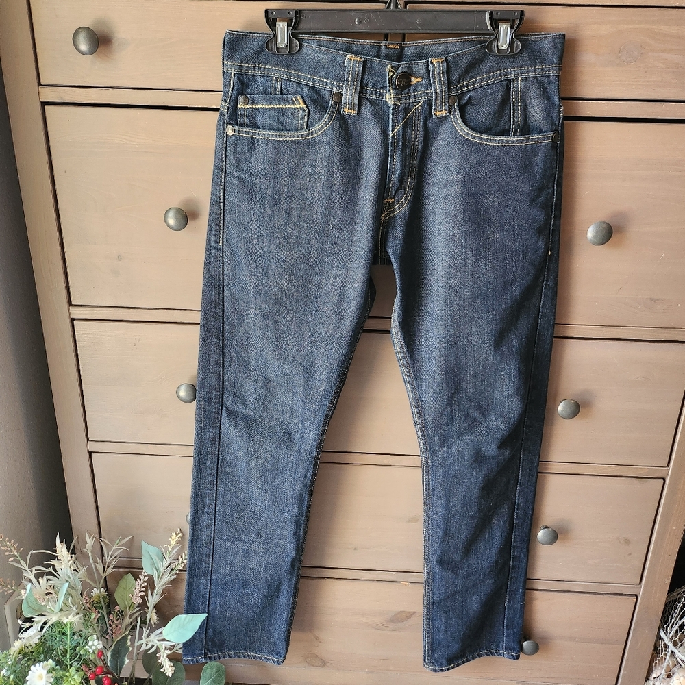 Men's Dark Blue Straight-Leg Jeans